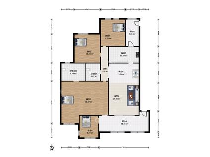 北京金科帕提欧4室2厅174.63平中楼层/共7层