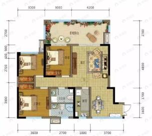 3室2厅2卫建面85平户型图