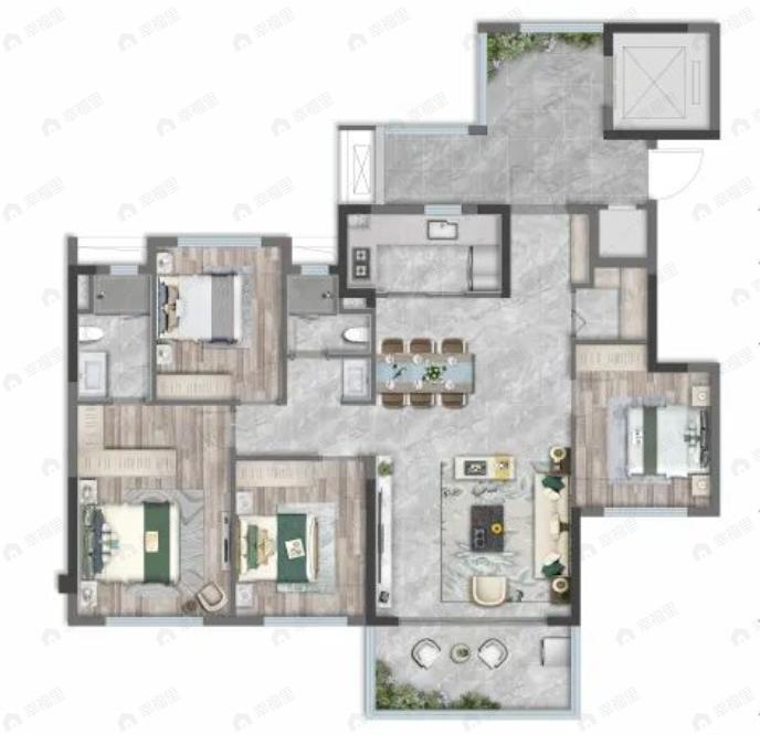 城投置地青熙蘭庭4室2厅2卫户型图