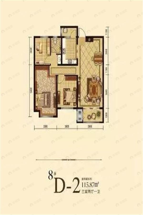 3室2厅1卫建面115平undefined户型图