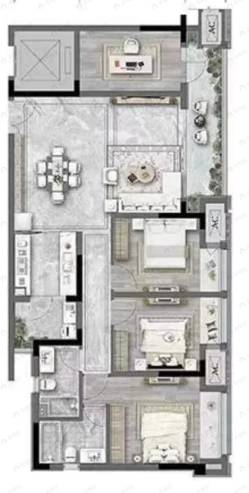 重庆西岸4室2厅2卫户型图