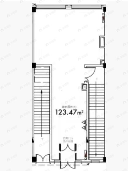 1室1厅建面123m²北户型图
