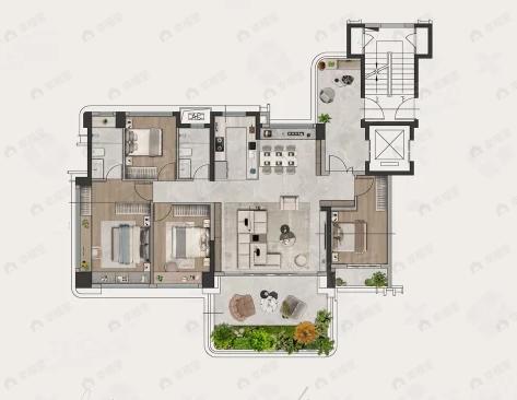 国贸学府锦樾4室2厅2卫户型图