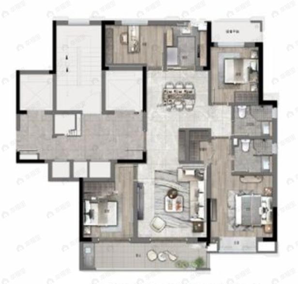 越秀宁波悦见云庭4室2厅2卫户型图