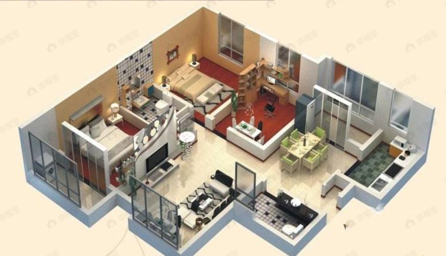 万象春天3室2厅2卫户型图