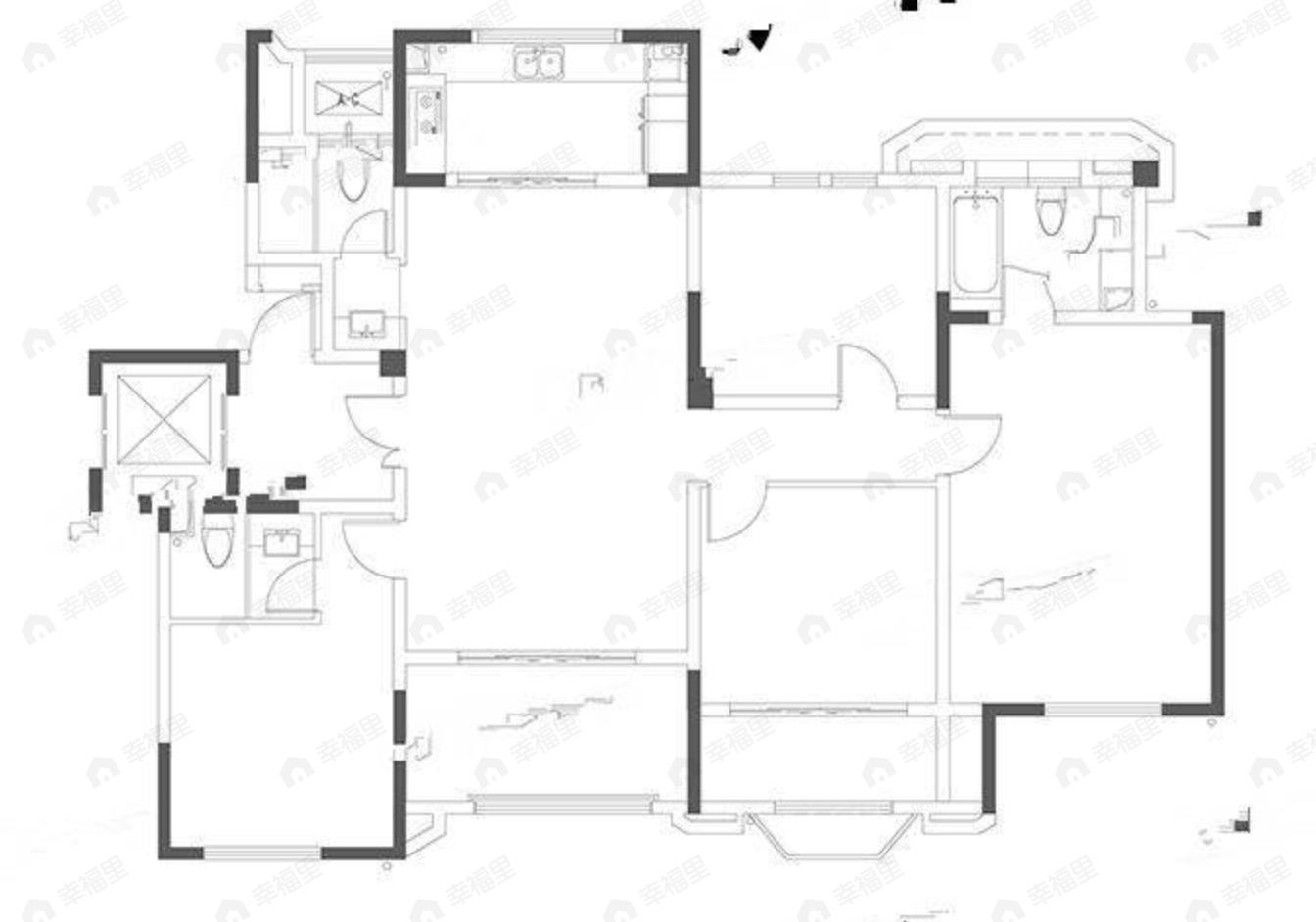 德杰国际城4室1厅3卫户型图