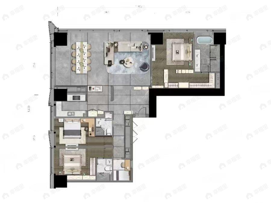 4室2厅3卫建面312平undefined户型图