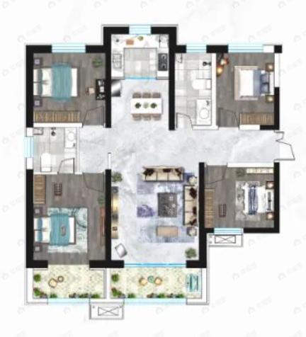 璞悦湾4室2厅2卫户型图