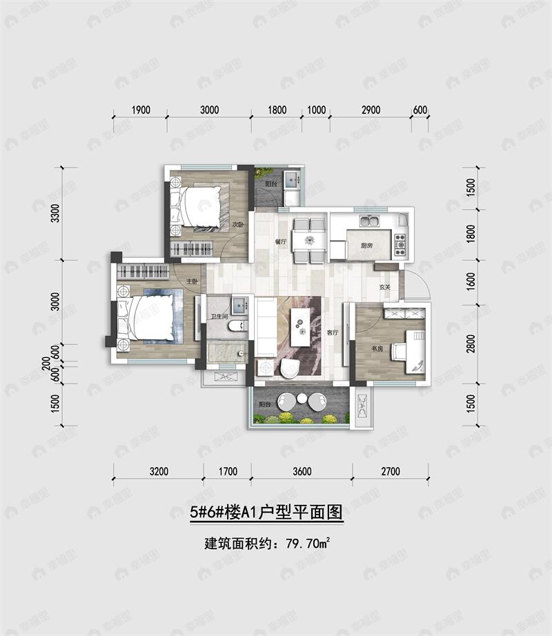 优筑河东天骄院3室2厅1卫户型图