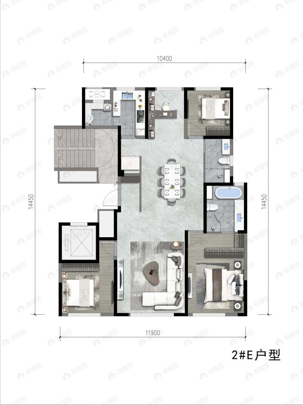大明宫紫檀府4室2厅2卫户型图
