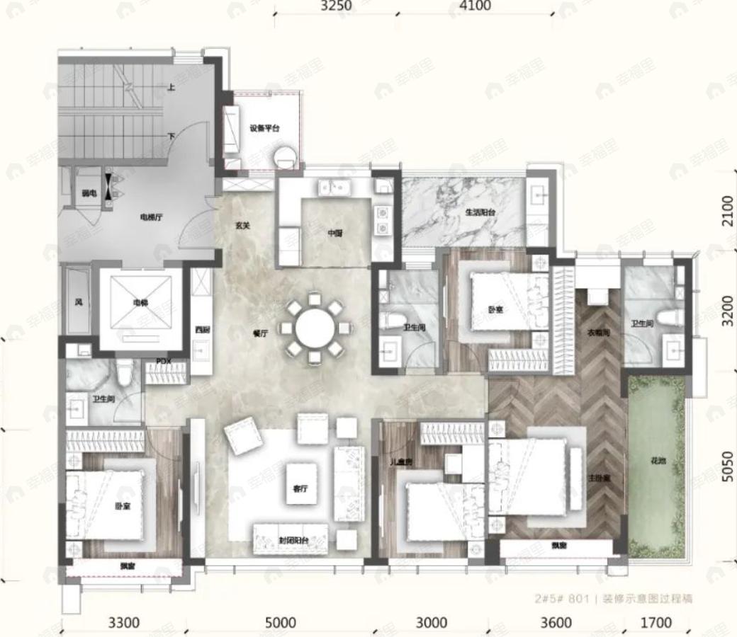 建发璞云4室2厅3卫户型图
