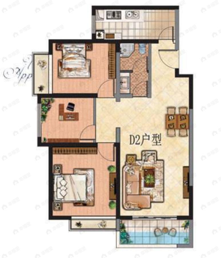 天浩上元郡3室2厅1卫户型图