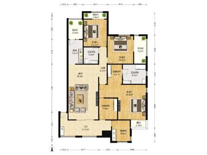 北京金科帕提欧4室2厅176.26平低楼层/共9层