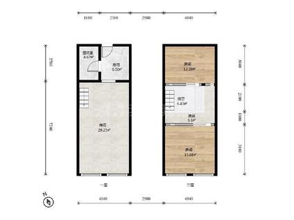北京彩虹城(四区)2室1厅57.48平低楼层/共4层