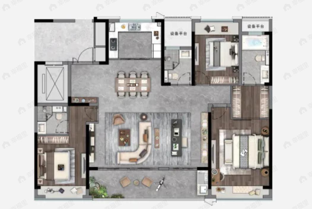 中吴江南春4室2厅3卫户型图