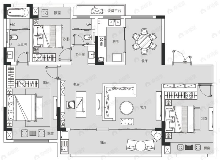 ICC白云新城4室2厅2卫户型图