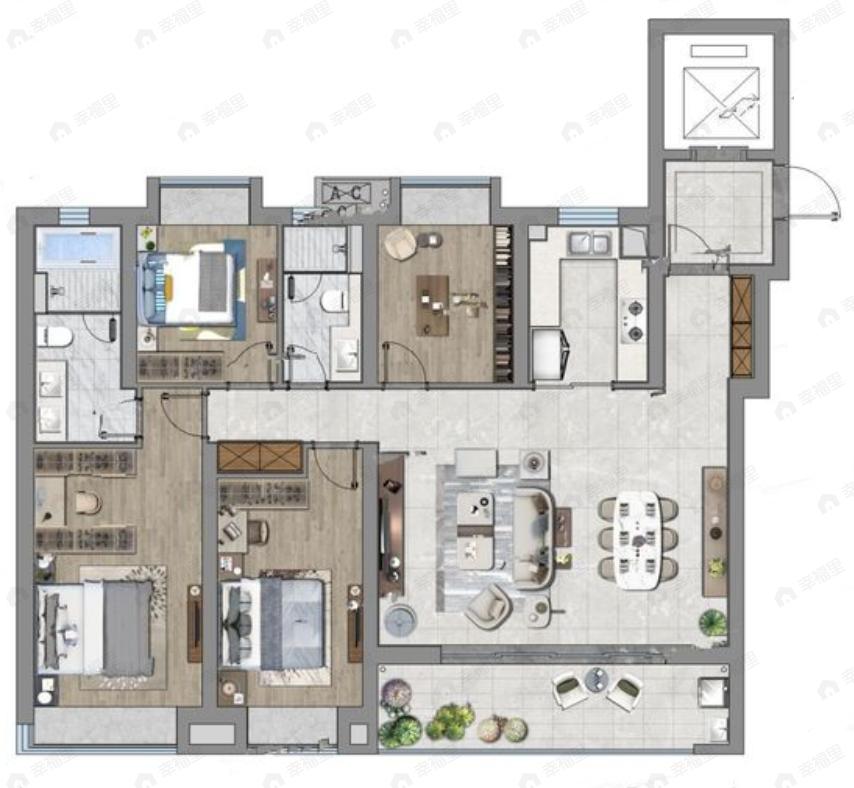 4室2厅2卫建面183平undefined户型图