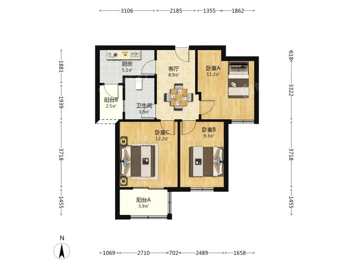 整租·民乐城(惠益新苑南苑)